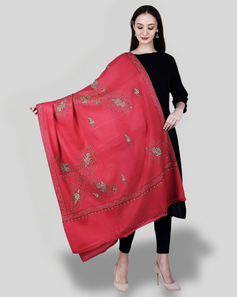 Women Embroidered Woolen Shawl Price in India