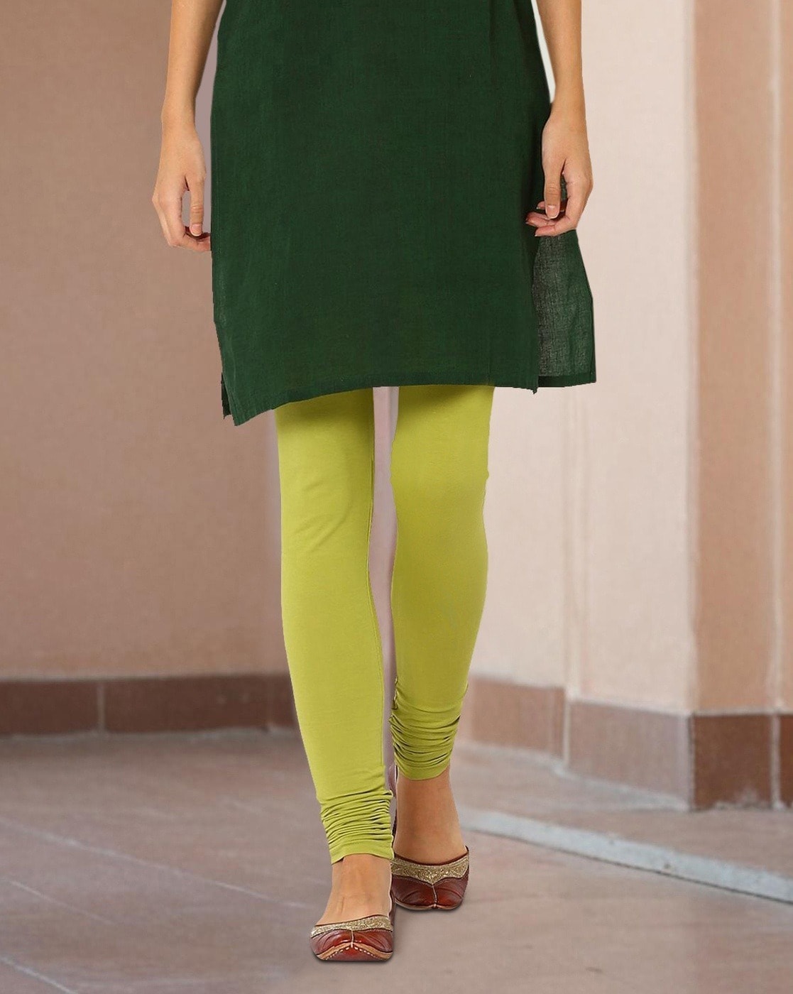 Green colour leggings best sale