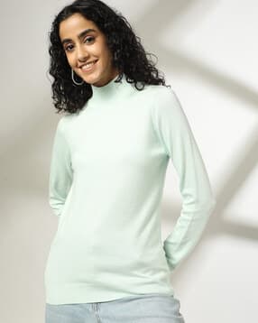 rio basic Women Relaxed Fit Mock-Neck Sweatshirt-picture-11