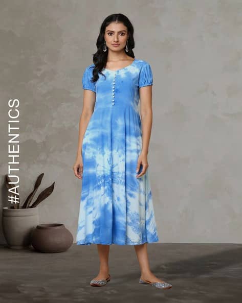 Buy Blue Dresses for Women by Indie Picks Online | Ajio.com
