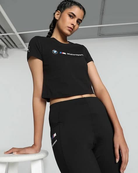 Puma Women Typographic Print Slim Fit Crew-Neck T-Shirt