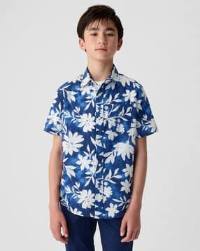 gap kids Boys Floral Print Relaxed Fit Shirt with Patch Pocket-picture-26