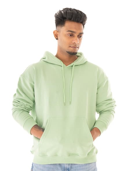 Men Relaxed Fit Hoodie with Drawstring