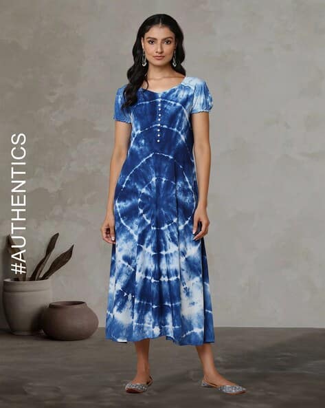 Buy Blue Dresses for Women by Indie Picks Online | Ajio.com