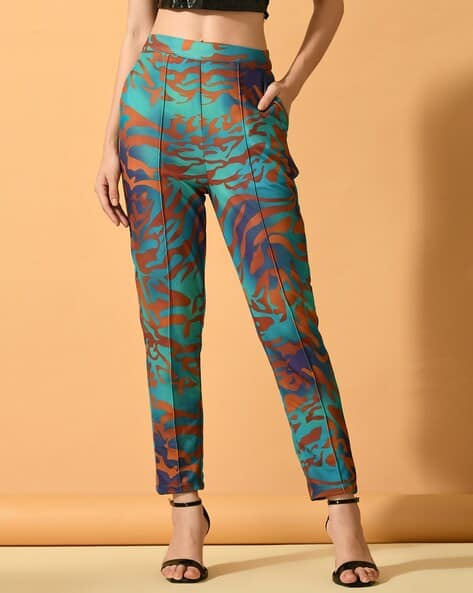 Buy MYSHKA Women Printed Mid-Rise Cigare... Online