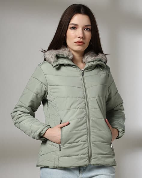 Puffer Coat Exact Ladies Winter Jackets Buy Green Jackets Coats