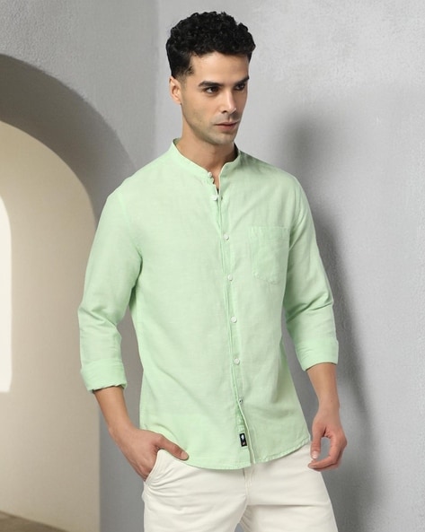 Mint green shirt mens best sale