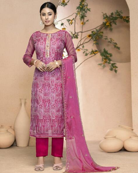 Women Embroidered 3-Piece Dress Material Price in India