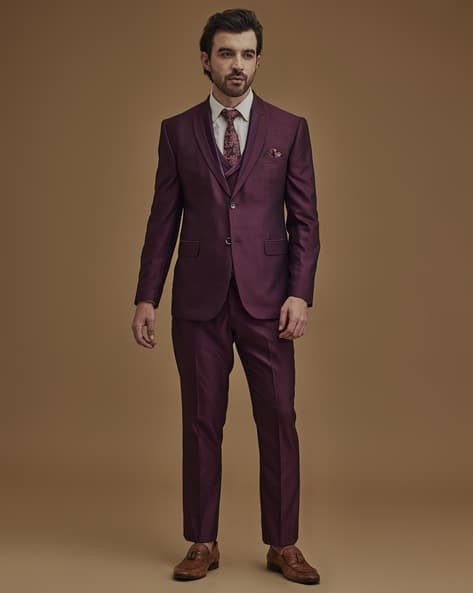 Men Floral Regular Fit Shirt Blazers Pants Waistcoat Tie Suit Set