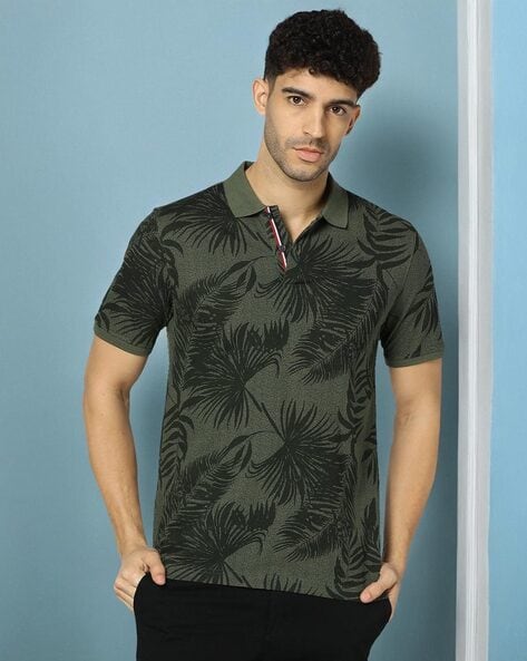 Men Tropical Print Regular Fit Polo T-Shirt
