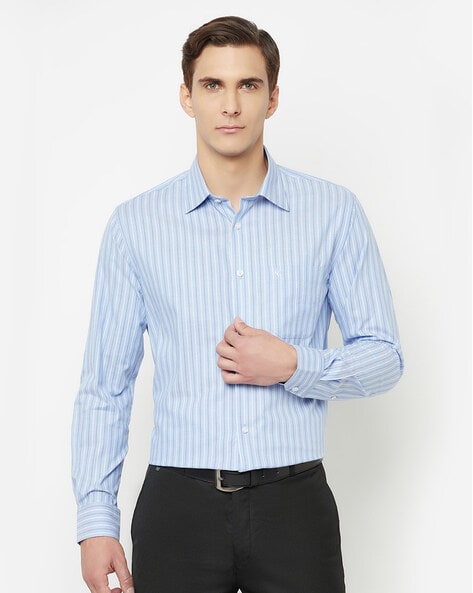 Striped Shirt with Patch Pocket