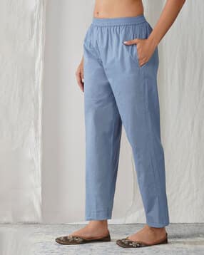 Women Pants with Insert Pockets & Elasticated Waistband