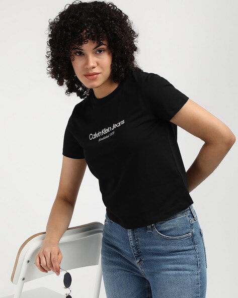 Buy Black Tshirts for Women by Calvin Klein Jeans Online Ajio