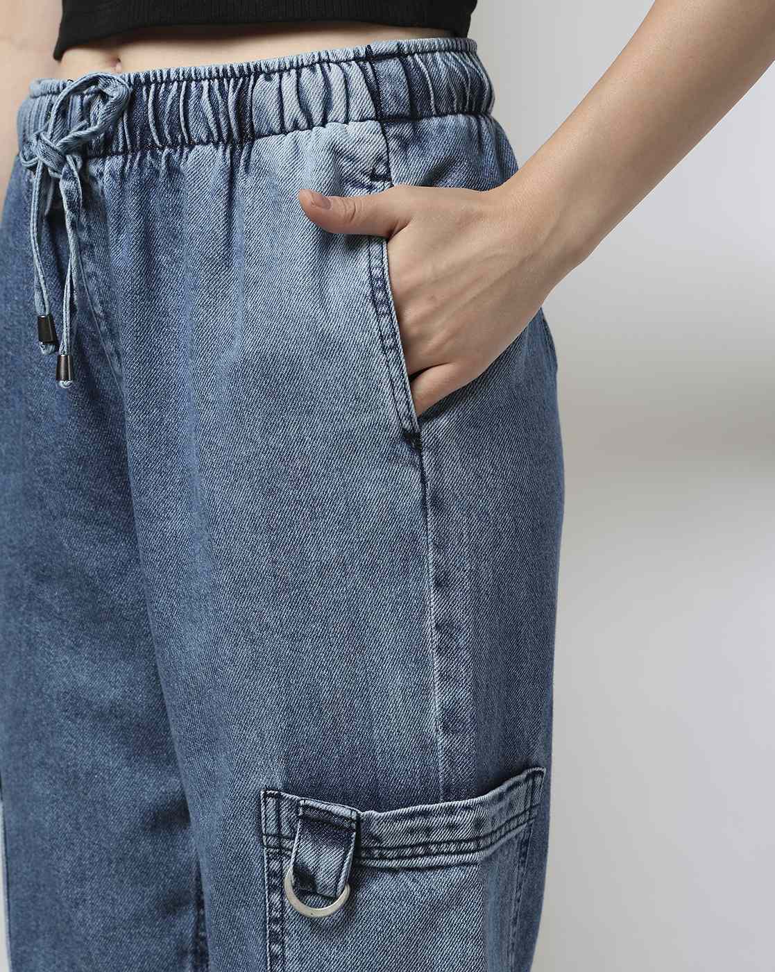 VERO MODA wide leg high waist casual broek donkerbruin