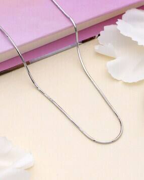 Men Sterling Silver Rhodium-Plated Timeless Snake Chain