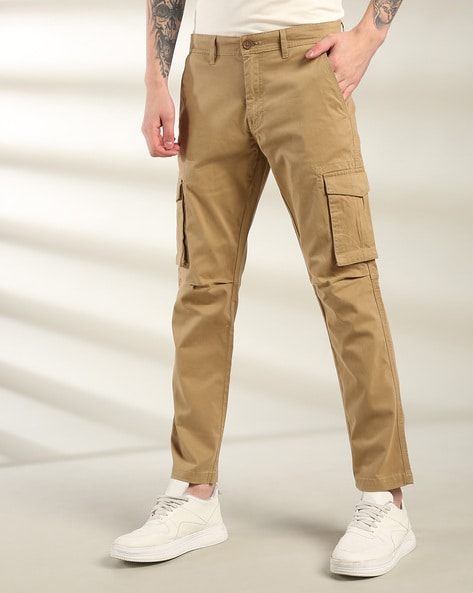 Men Slim Fit Cargo Pants with Insert Pockets