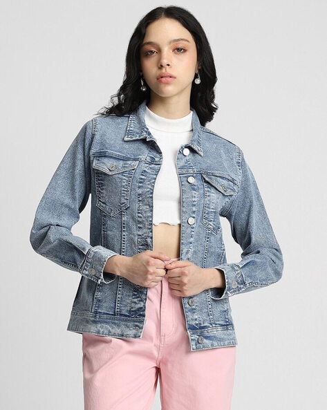 Forever 21 blue leather jacket best sale