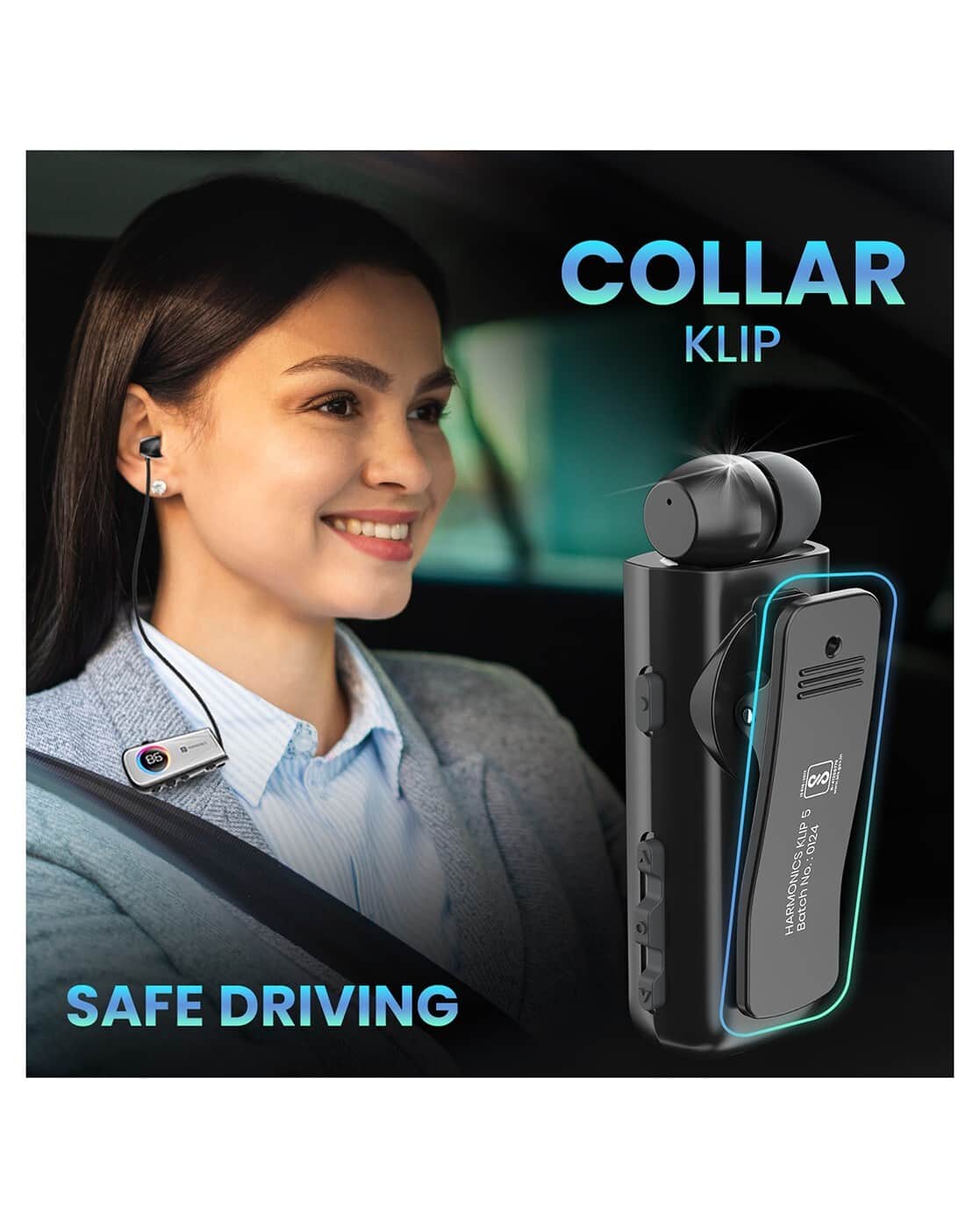 Harmonics Klip Retractable Bluetooth Calling Earphone-POR-2303