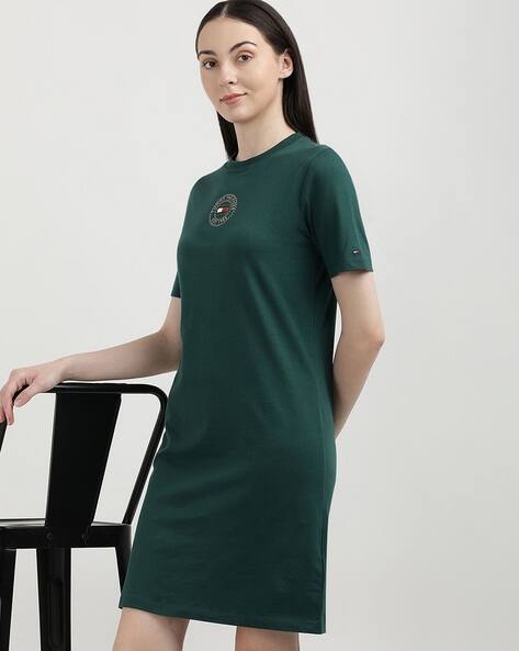 Buy TOMMY HILFIGER Women Brand Print Shift Dress Online | Ajio.com