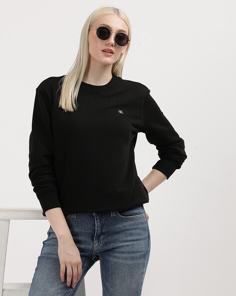 Buy Black Sweatshirt Hoodies for Women by Calvin Klein Jeans Online Ajio