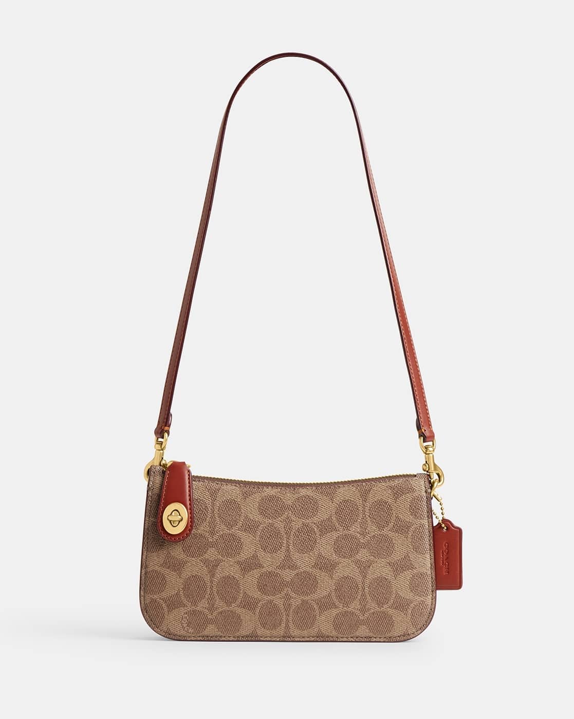 Buy Coach Signature Canvas Penn Medium Shoulder Bag | Brown Color
