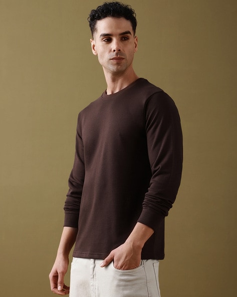 Men Regular Fit Crew-Neck Cotton T-Shirt