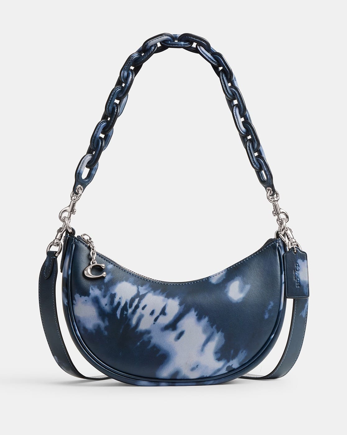 Buy Coach Mira Tie & Dye Print Medium Shoulder Bag | Navy Blue
