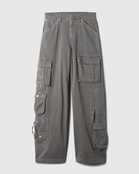 Women Relaxed Fit Low-Rise Cargo Pants