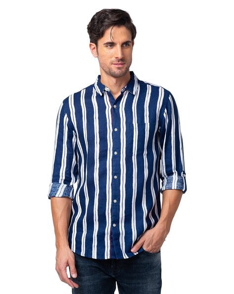 Spykar Men Striped Slim Fit Shirt