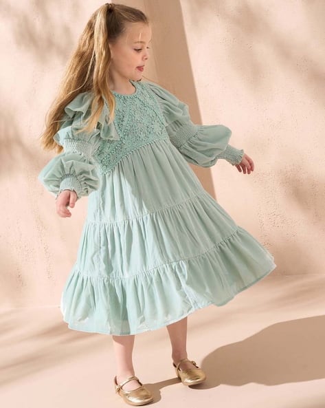 Buy Sea Green Dresses & Frocks for Girls by Angel & Rocket Online  