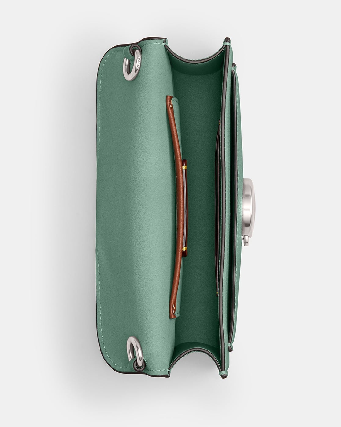 Leather Bags Coach Turnlock Shoulder Bag Green Leather Handbags