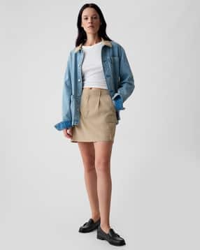 gap Women A-Line Utility Skirt with Flap Pockets-picture-35