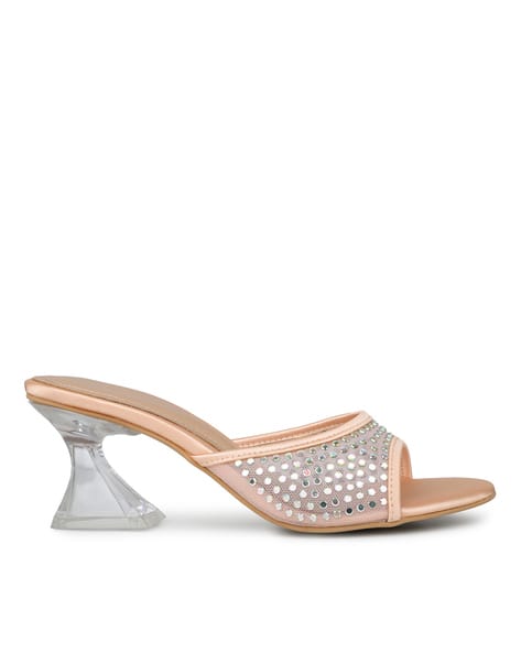 Women Embellished Kitten Heeled Sandals
