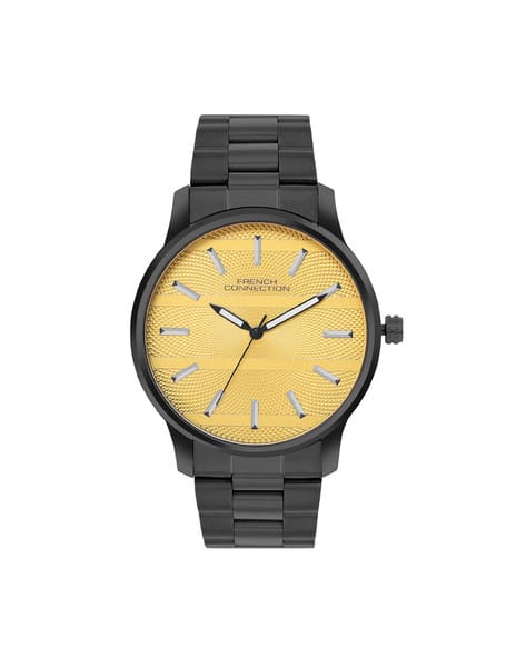 French Connection Men Yellow Dial Cadence Analogue Watch - FCN091YBM