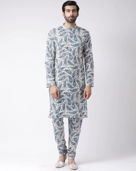 Buy Cream 2-Piece Ethnic Suit for Men by KISAH Online