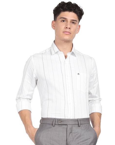 ARROW Men Vertical Striped Manhattan Slim Fit Shirt