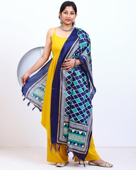 Women Geometric Print Dupatta Price in India