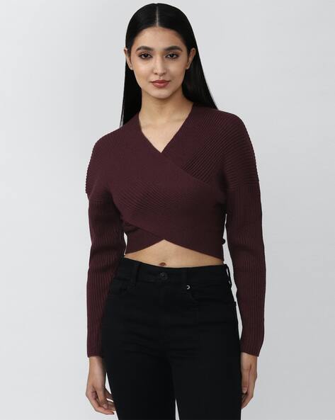 forever 21 ribbed v neck top
