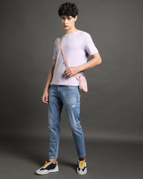 SPYKAR Men Heavy-Wash Kano Distressed Tapered Fit Jeans