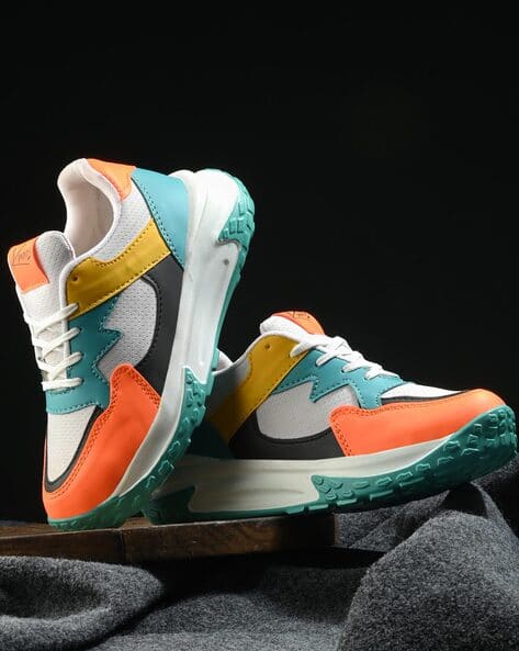 Women Colourblock Lace-Up Sneakers