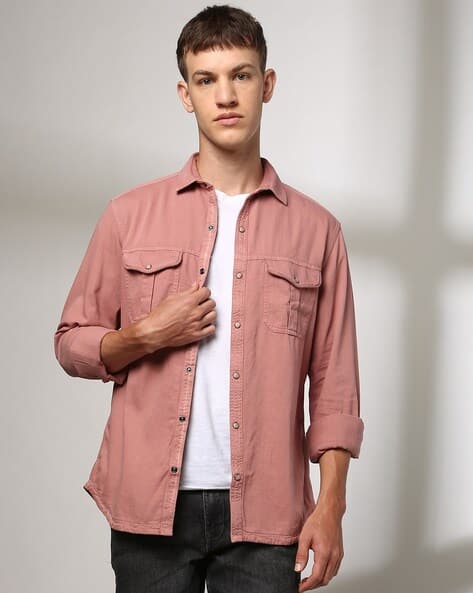 Pink Denim Shirt Outfit Outfit Pink Denim Shirt Men Men Slim Fit Shirt