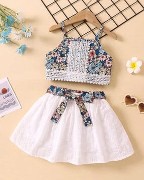Girl Floral Print Fit & Flared Dress