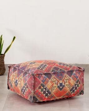 handicraft-palace Geometric Print Cotton Floor Ottoman with Filling-picture-17