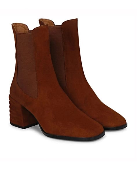 Leather High-Ankle Chelsea Boots