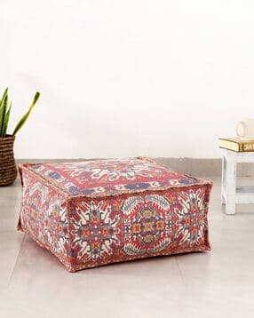 handicraft-palace Geometric Print Cotton Floor Ottoman with Filling-picture-48