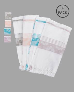 ramraj cotton Pack of 4 Floral Print Bath Towel-picture-38