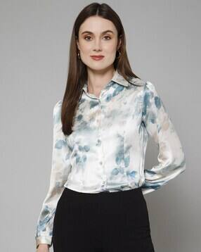 Spread Collar Shirt with Full Sleeves-image-7
