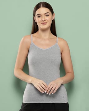 leading lady Women Heathered Non-Padded Camisole with Strappy Sleeves-picture-31