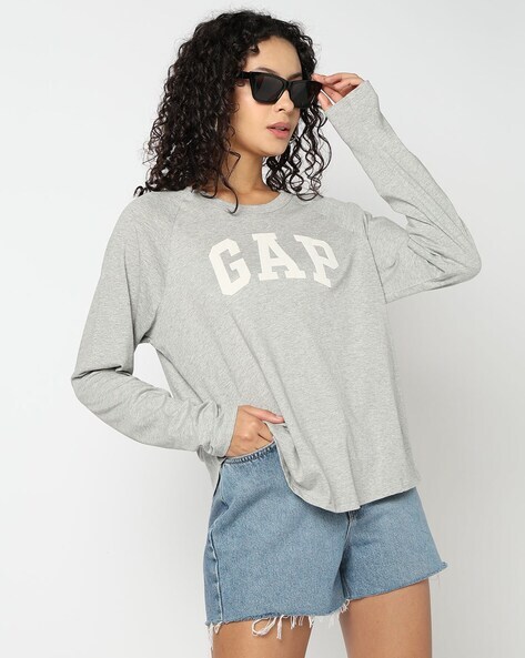 Logo Print T-Shirt with Raglan Sleeves