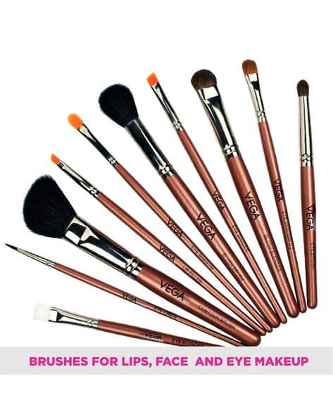 Makeup Brush Set with Black Leather Case Set of 10 LK-10